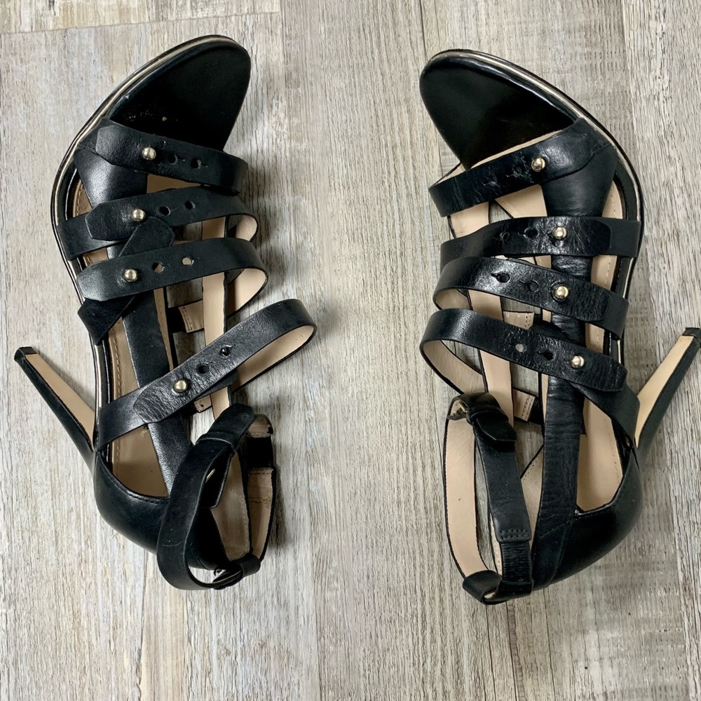 French Connection Black Strappy Heels